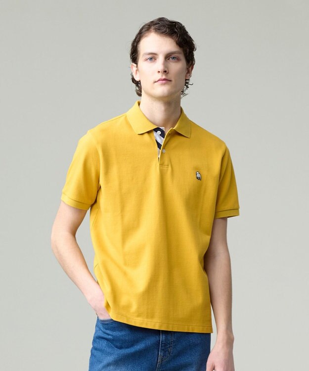 J.PRESS MEN 気品と愛嬌のバランスが抜群！【J.PRESS人気NO1ポロシャツ】 バックブルカノコレジメン ポロシャツ イエロー系