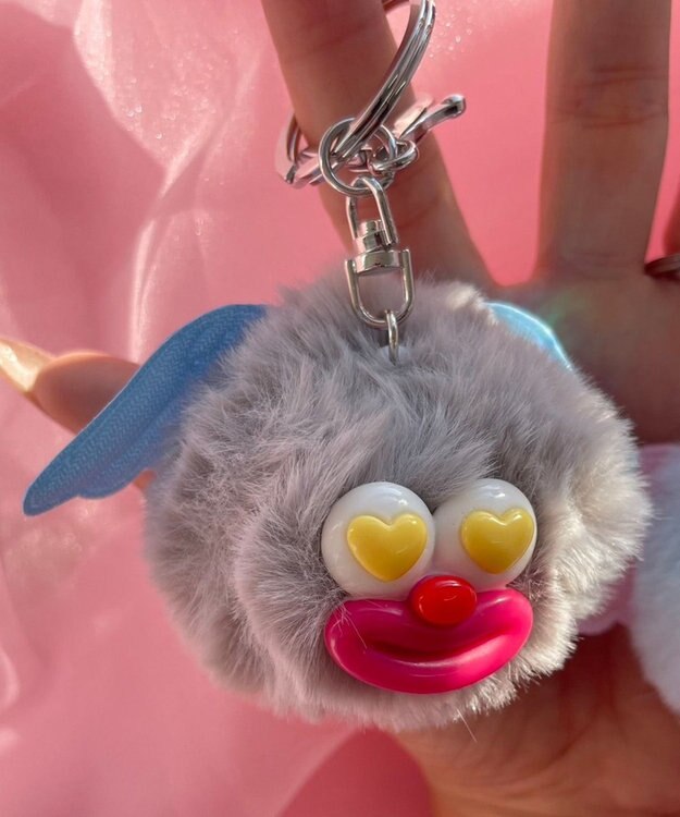 WEGO エンジェルきゅんモンスターぬいぐるみキーホルダー グレー