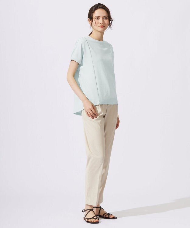 自由区 【洗える】ハイブリットレーヨンアムンゼン ブラウス アクア