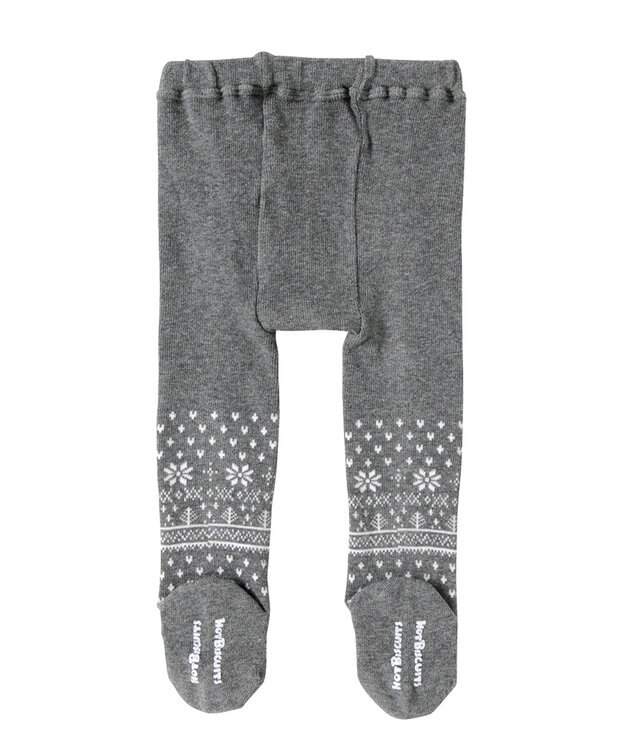 MIKI HOUSE HOT BISCUITS 【70-120cm】 雪の結晶柄 タイツ グレー