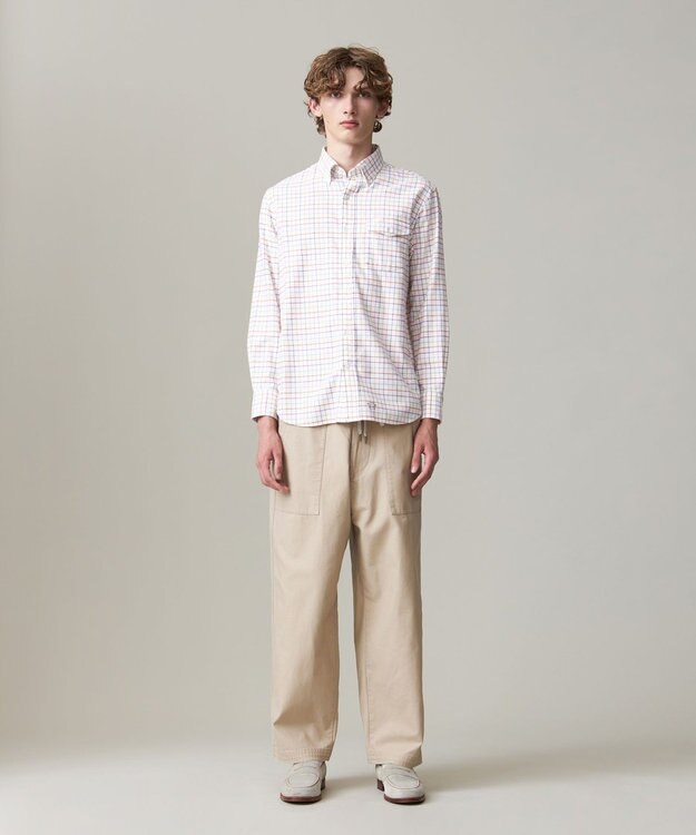 J.PRESS MEN ストレッチ コットンネルシャツ ホワイト系3