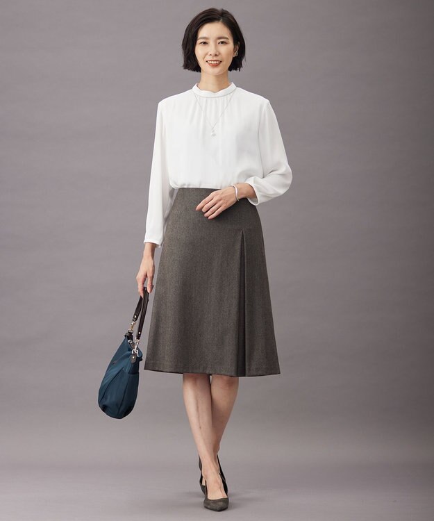 J.PRESS LADIES バックサテンジョーゼット カットソー ホワイト系