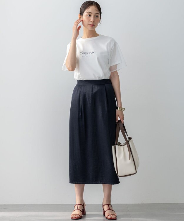 組曲 S グロッシーツイルタイト スカート ネイビー系