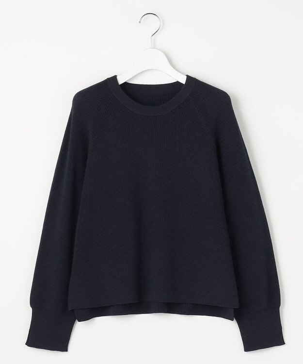 ANY SIS L ニットレイヤード シャツ ツインセット ネイビー×グレージュ