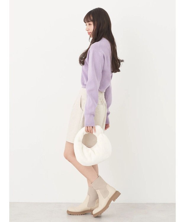 earth music&ecology アンチピリングハイネックプルオーバー Lavender