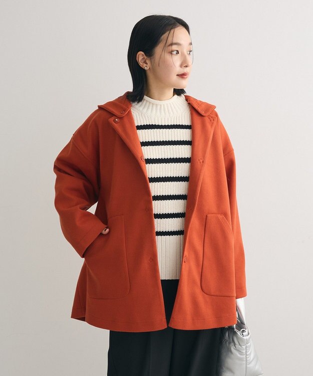 Green Parks ｍｏｋｏモールモックネックニットプルオーバー Border