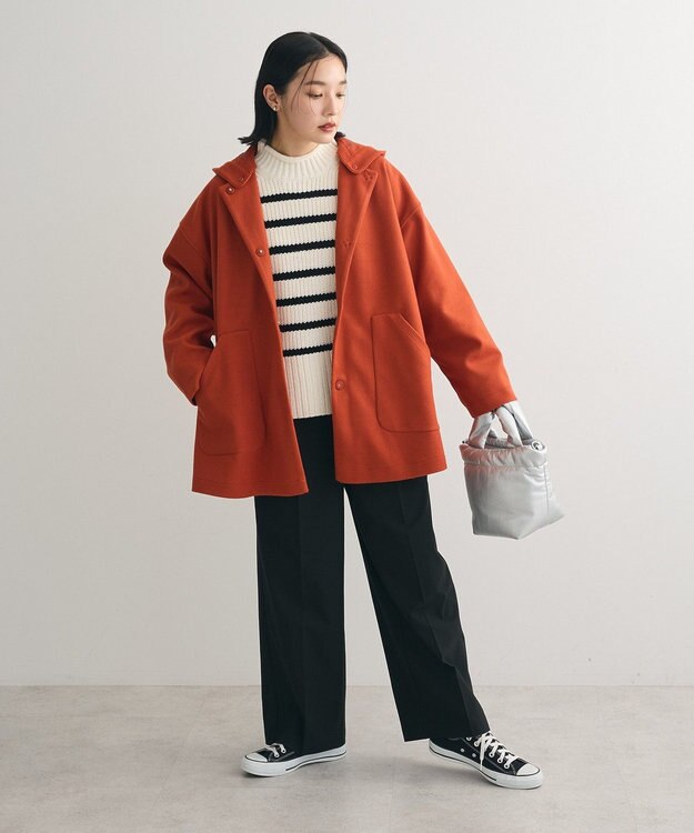 Green Parks ｍｏｋｏモールモックネックニットプルオーバー Border