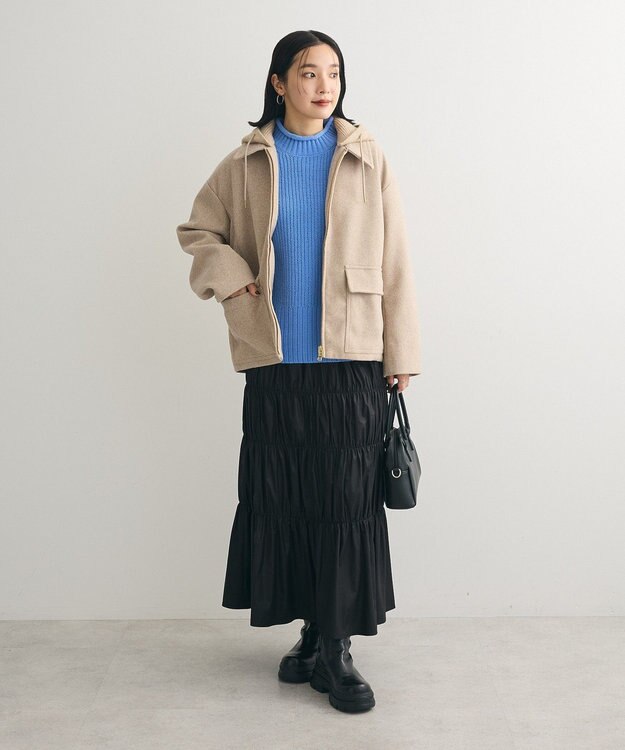 Green Parks ｍｏｋｏモールモックネックニットプルオーバー Blue