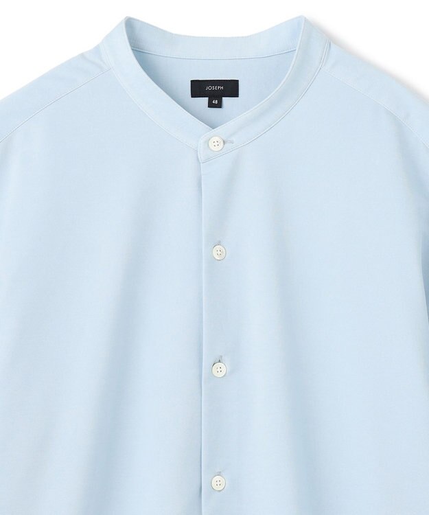 JOSEPH HOMME コンフォートクリアオックス　バンドカラーシャツ スカイブルー系