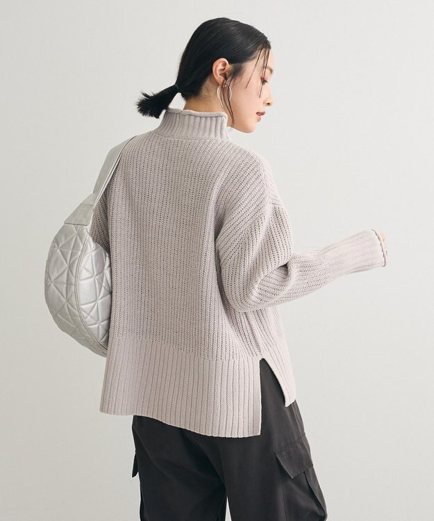 Green Parks ｍｏｋｏモールモックネックニットプルオーバー Gray