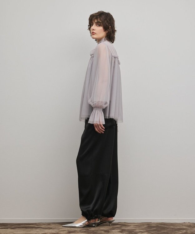 GRACE CONTINENTAL チュールタイブラウス グレー