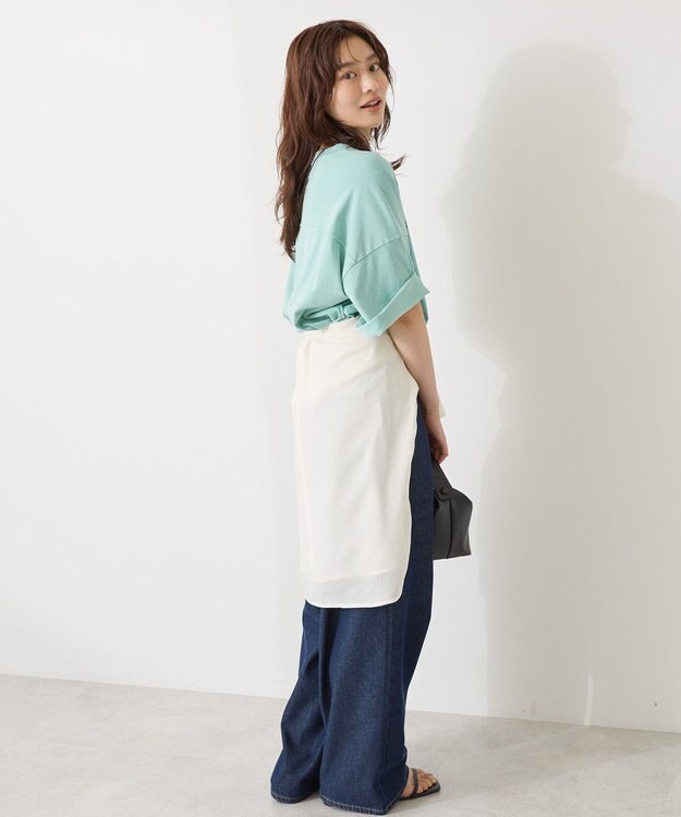 AMERICAN HOLIC 【WEB限定】ピグメント5分袖ロゴプルオーバー Lime Green