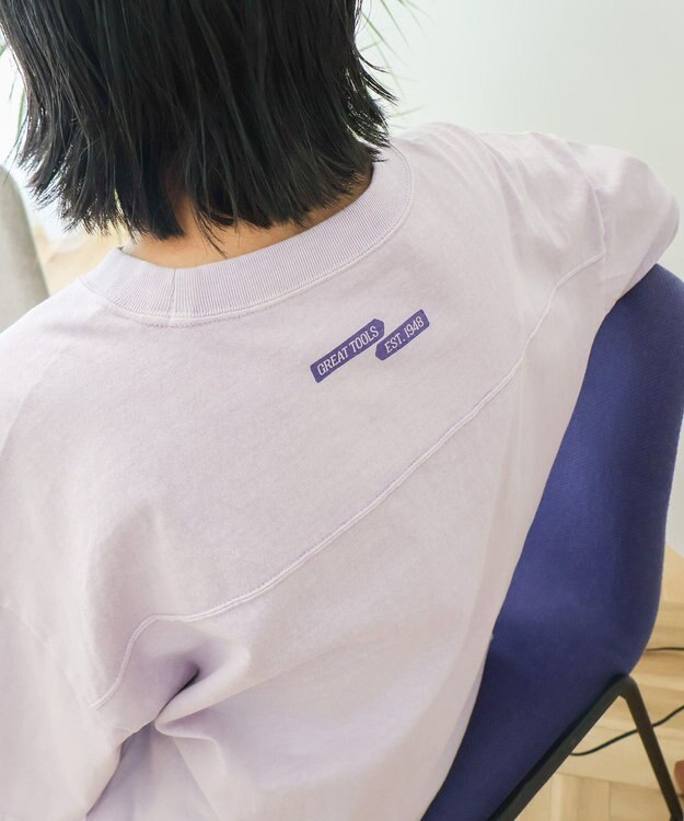 AMERICAN HOLIC 【WEB限定】ピグメント5分袖ロゴプルオーバー Purple
