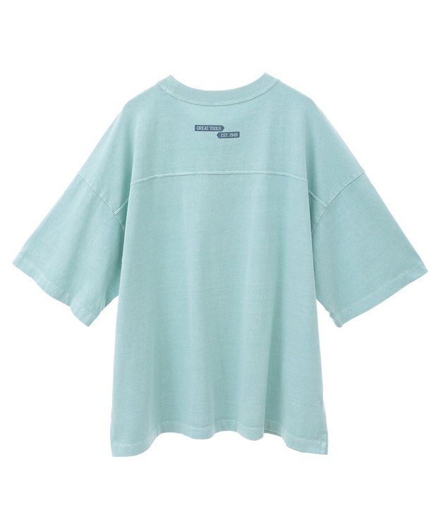 AMERICAN HOLIC 【WEB限定】ピグメント5分袖ロゴプルオーバー Lime Green