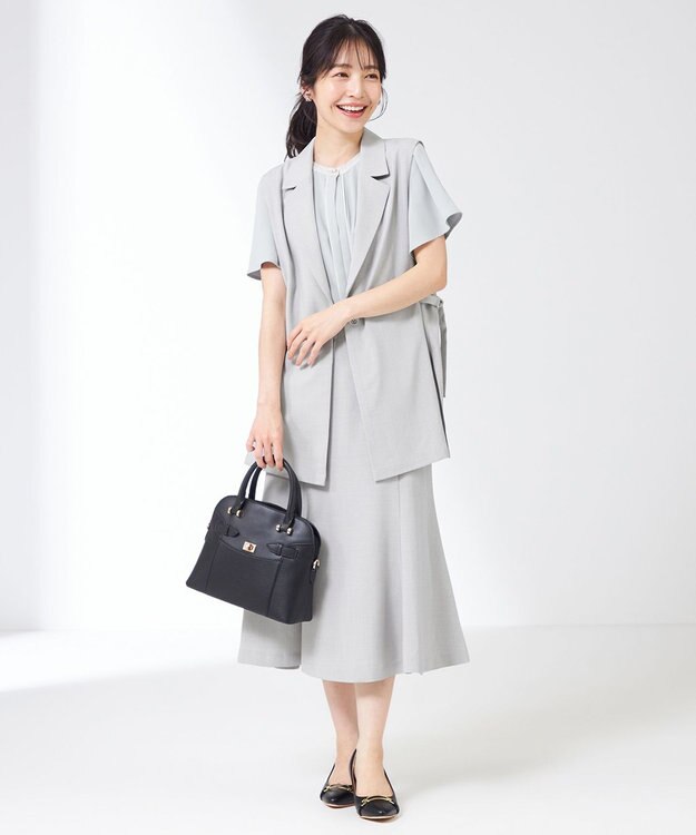 ANY SIS 【セットアップ可】ドライタッチクール ジレ ライトグレー