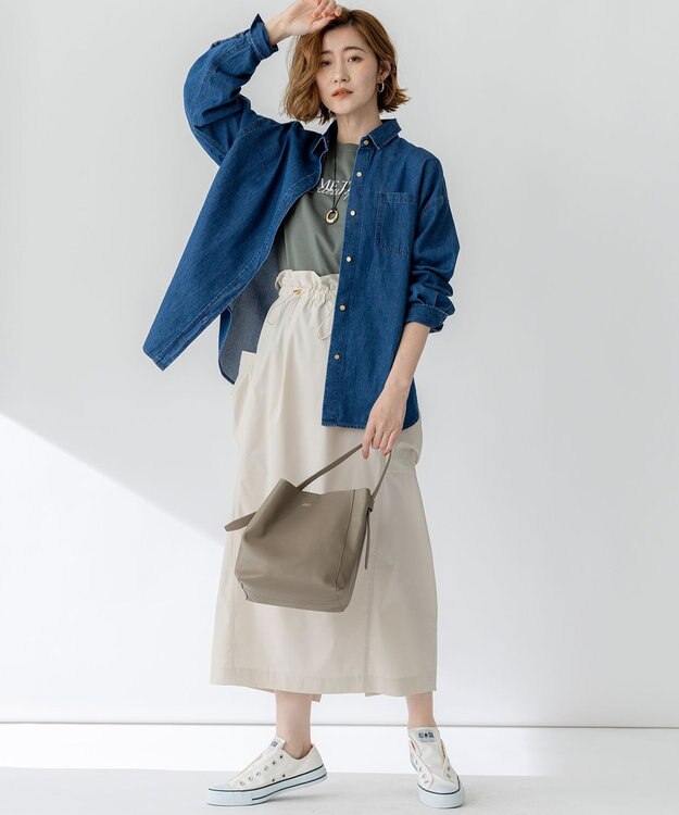 23区 S 【洗える】ライトダンガリー 2WAY シャツ インディゴ