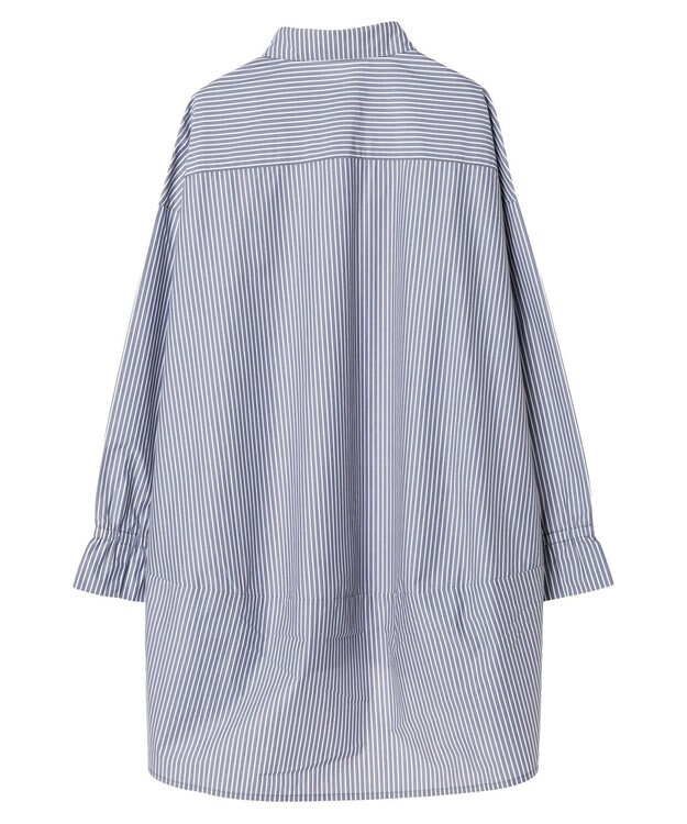 CRAFT STANDARD BOUTIQUE イージーケアコクーンポケ付きチュニック Stripe Navy