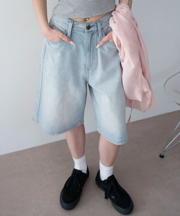 WEGO デニムハーフパンツ デニム淡色