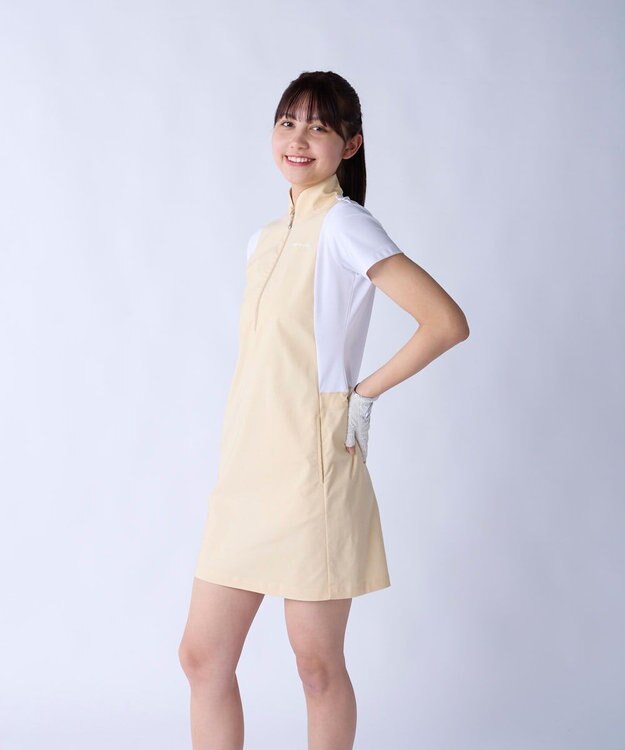 FILA GOLF／marie claire 【marie claire SPORT】 異素材MIXワンピース ベージュ