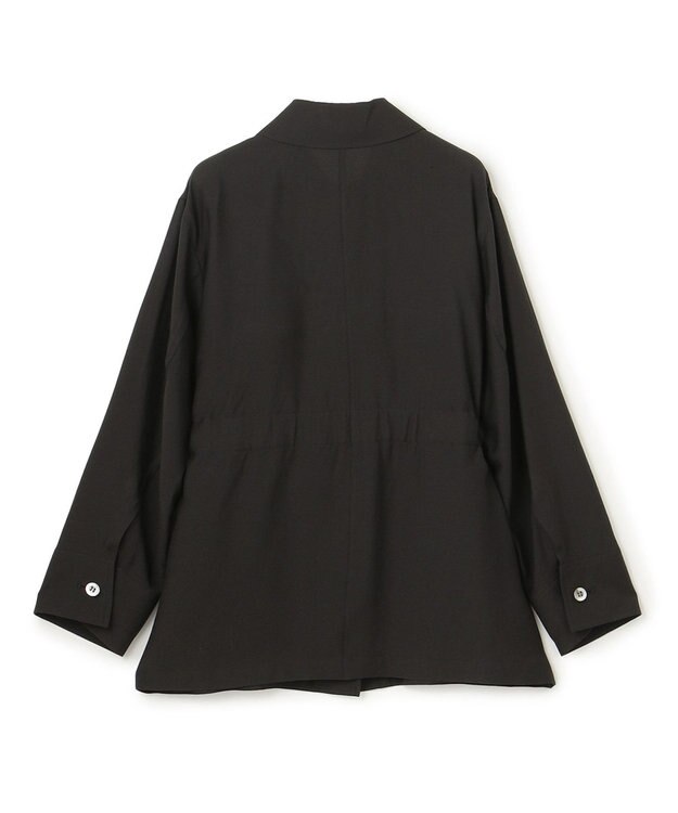 BEIGE， 【洗える】AMARYLLIS / ウエストベルトシアーサファリジャケット Black