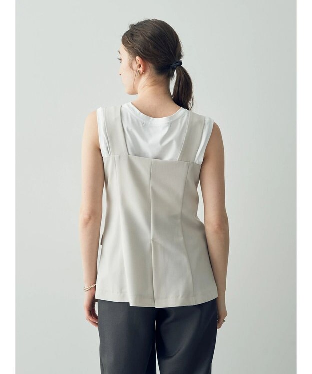 YECCA VECCA リネンライクビスチェベスト Light Beige