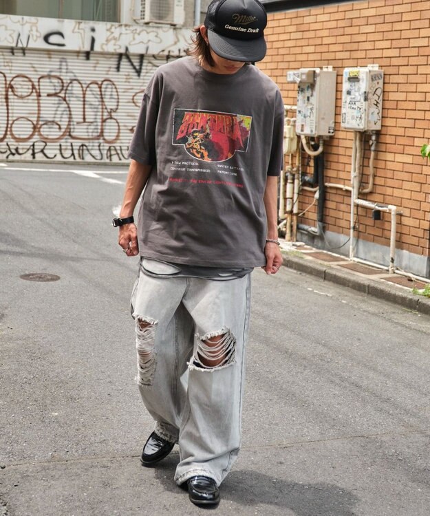 WEGO 【ユニセックス着用ITEM/SMLサイズ展開】ヴィンテージライクグラフィックT（SS） 柄9