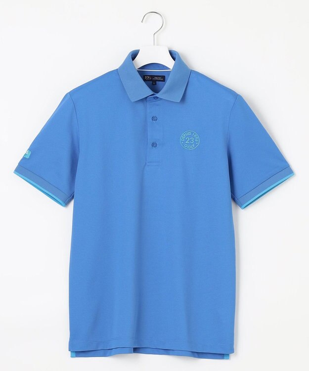 23区GOLF 【MEN】ポリエステルカノコ 半袖ポロシャツ スカイブルー系