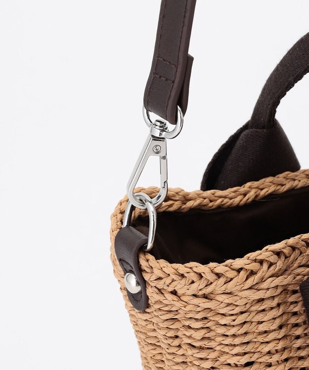 LA BAGAGERIE 【MONICA】リボンハンドル2WAYかごバッグ ダークチョコ