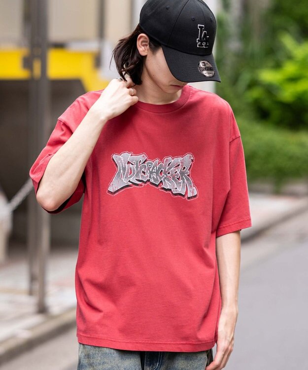 WEGO 【ユニセックス着用ITEM/MLサイズ展開】コンパクトフィットピグメントグラフィックT（SS） レッド