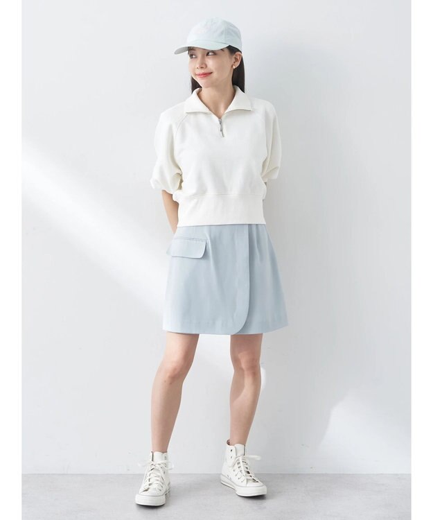 earth music&ecology ハーフジップショートプルオーバー Off White