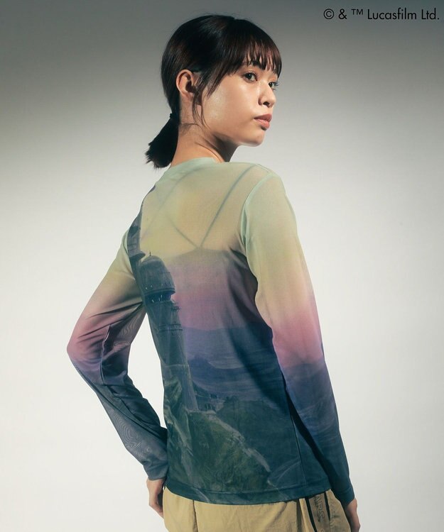 Green Parks ＳＴＡＲ　ＷＡＲＳ／シアープリントＴシャツ Pink