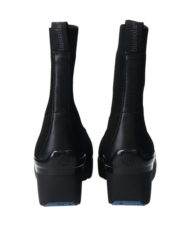 INTER-CHAUSSURES 【BUSSOLA】ニットショートブーツ ブラック雑材