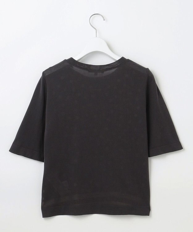 自由区 【アンサンブル対応・洗える】ポルカドットプリント プルオーバー アッシュ×アイボリー