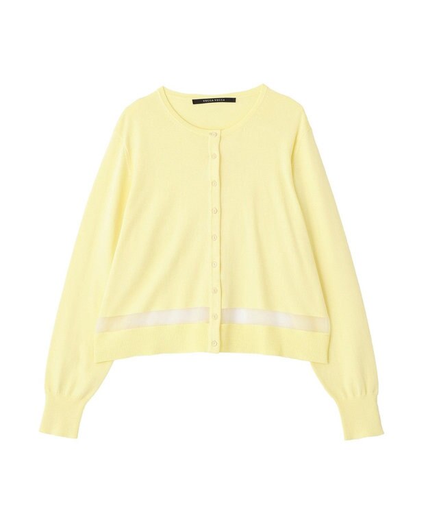 YECCA VECCA シアーMIXカーディガン Off White