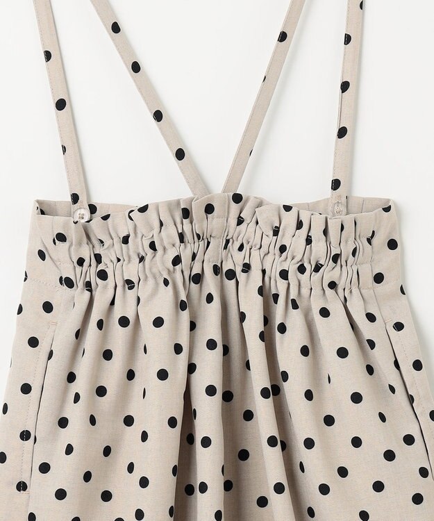 ANY KIDS 麻ライク ドット柄 ガウチョ ベージュドット