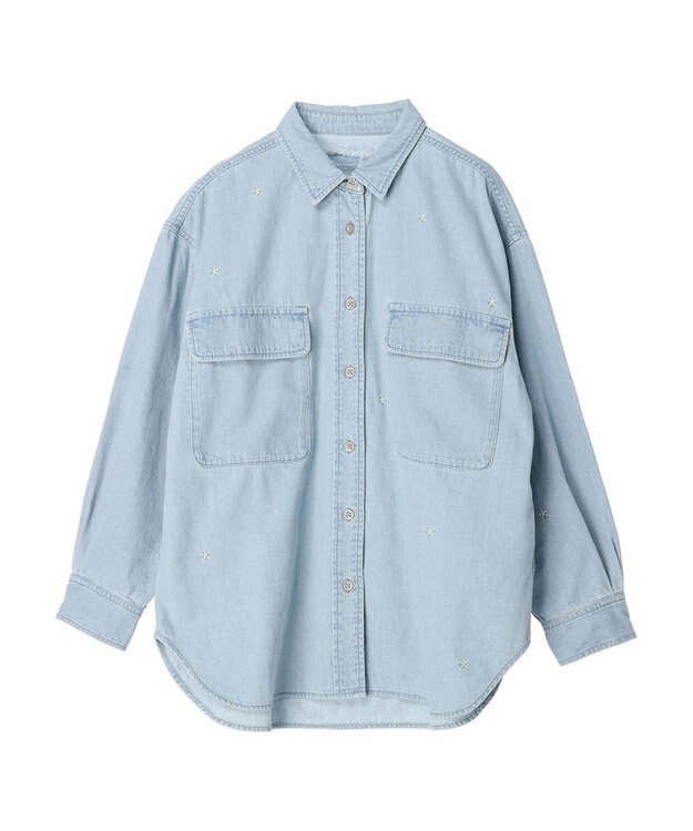 AMERICAN HOLIC ７周年刺繍デニムシャツ Sax