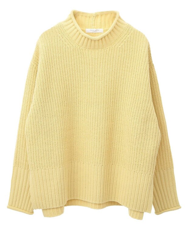 Green Parks ｍｏｋｏモールモックネックニットプルオーバー Yellow