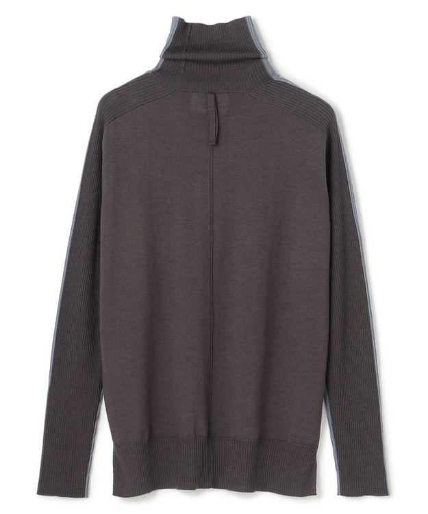 BEIGE， 【洗える・VERY NaVY12月号掲載】LA MONNAIE / バイカラーウールタートルニット Dull Blue × Warm Gray