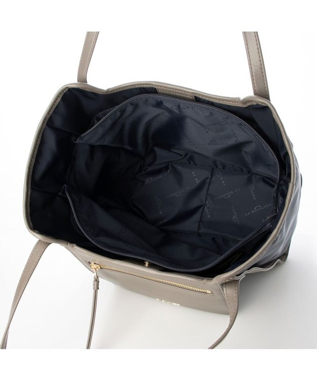 LA BAGAGERIE リサイクルレザー　フラップA4トート ネイビー