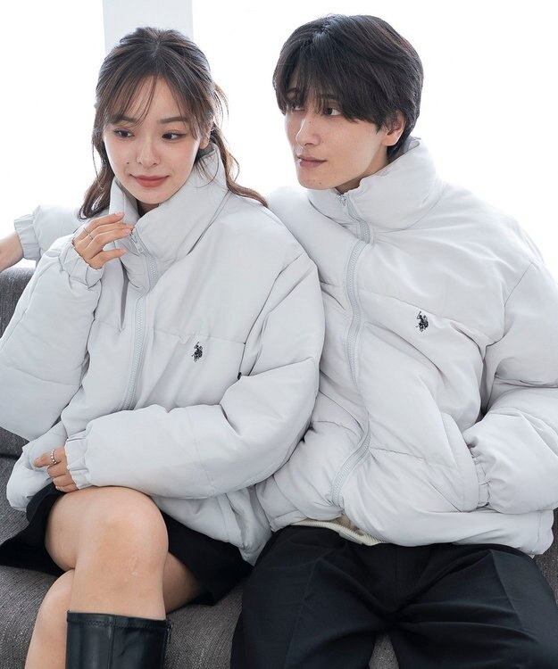 WEGO 【WEB限定/Sサイズ新登場/お気に入り登録者数5万人越えの大人気アイテム】U.S. POLO ASSN.別注パデッドジャケット ライトグレー