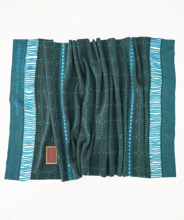 nitorito 【UNISEX】stamp チェック柄 3WAY ストール green