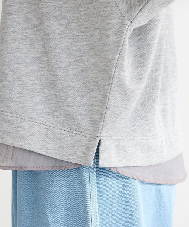 Green Parks 袖ドロストシアー裏毛ドッキングプルオーバー Gray Mixture
