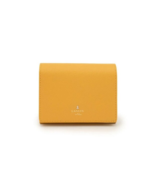 LANVIN en Bleu リュクサンブールカラー 二つ折り被せ財布 マスタード