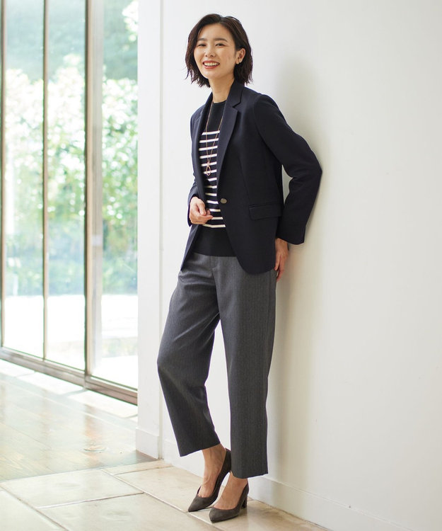 J.PRESS LADIES T/Wジャージー テーラード ジャケット ネイビー系