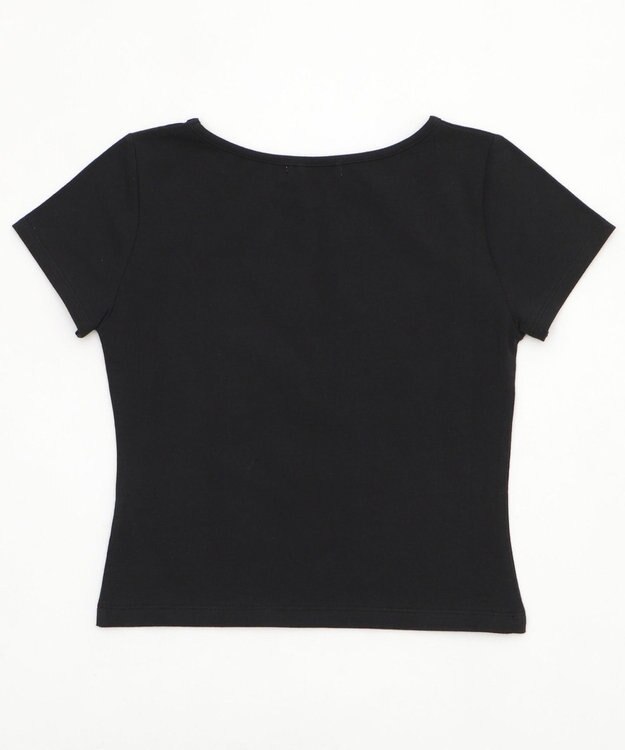 WEGO ラインストーンハートグラフィックちびT ブラック