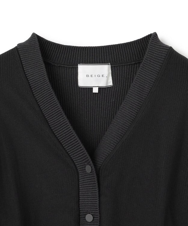 BEIGE， 【洗える・GISELe 4月号掲載】MYRTLE / チュールレイヤードカーディガン Slate