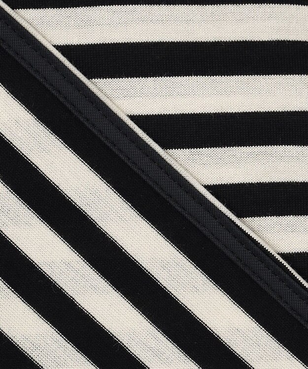 ICB 【洗える】シンプルジャージー ロングスリーブTシャツ ブラックボーダー系