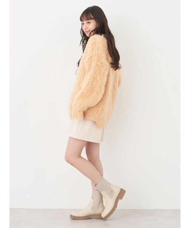 earth music&ecology 起毛リボンニットカーディガン Brown