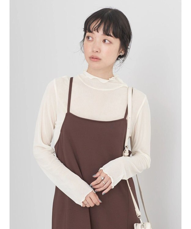 earth music&ecology シアーハイネックメロープルオーバー Ivory