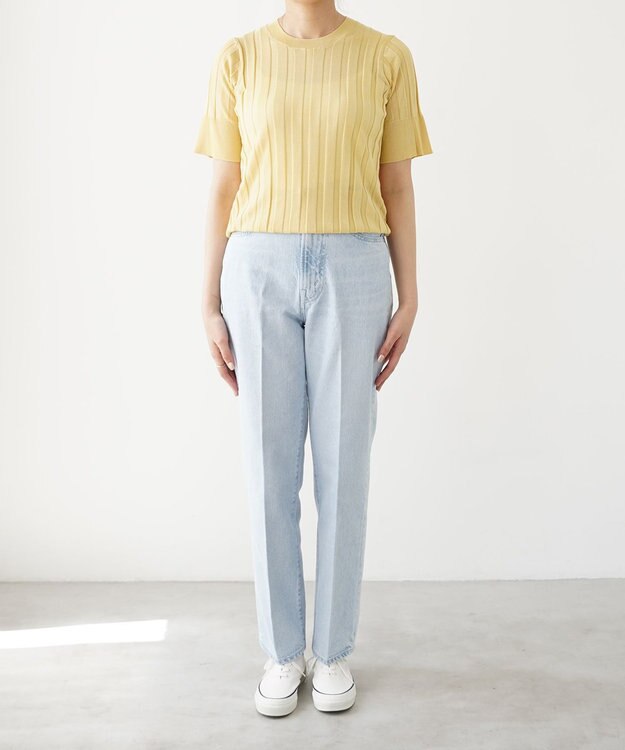 woadblue ハイライズデニムパンツ アイスブルー ICEBLUE